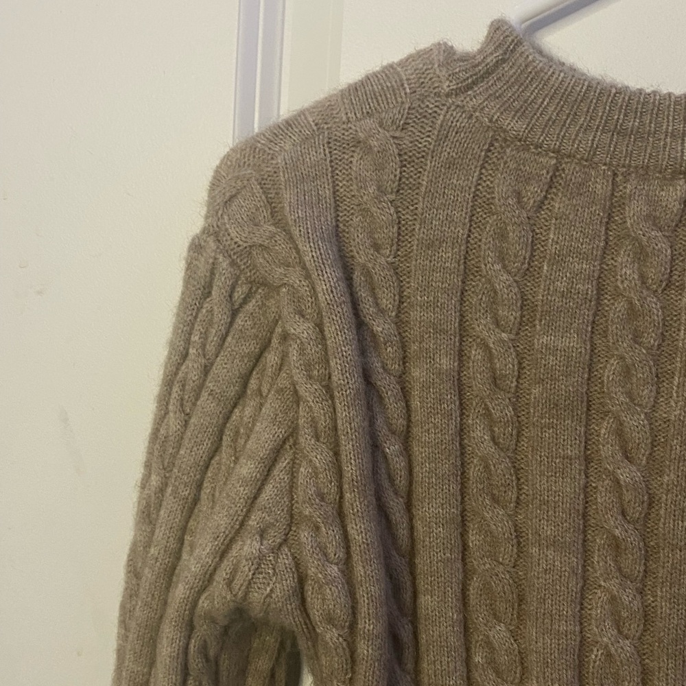 Cable Cropped Knit Sweater